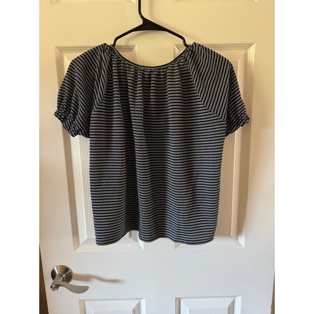 Texture & Thread Peasant Top In Stripe Size Small - image 7